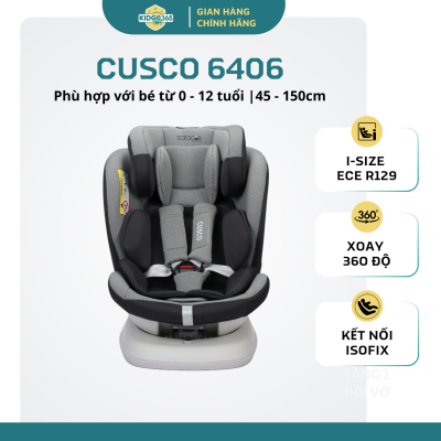 Ghế ô tô trẻ em Zaracos Cusco 6406 chuẩn i-Size/R129 xoay 360º